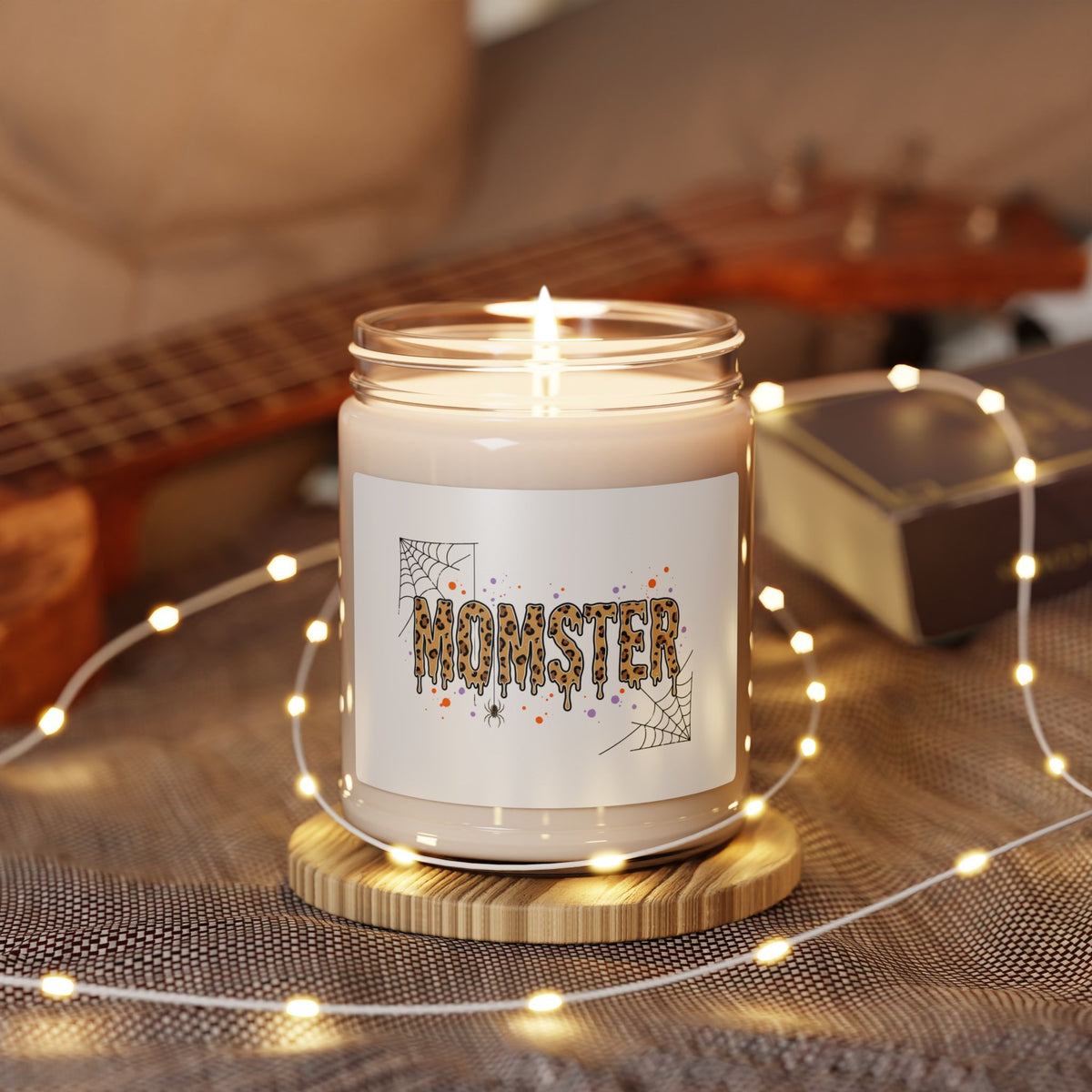 Momster Halloween Leopard Lettering Candle | Soy Scented Candle