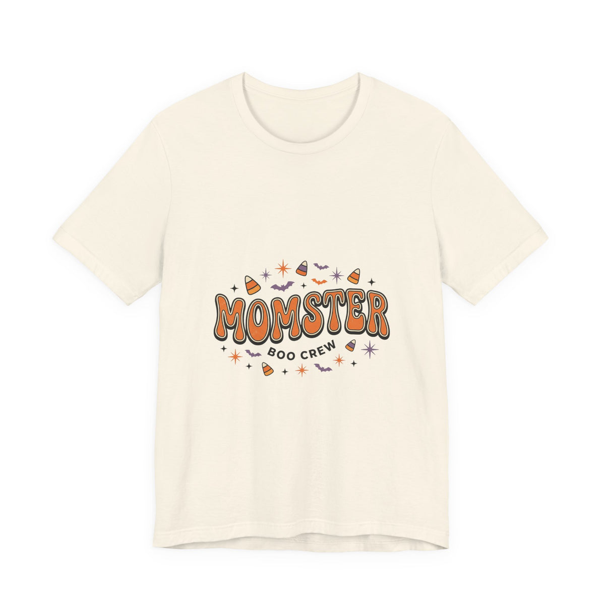 Momster Boo Crew T‑Shirt | Halloween Mom tee, bats & spooky lettering