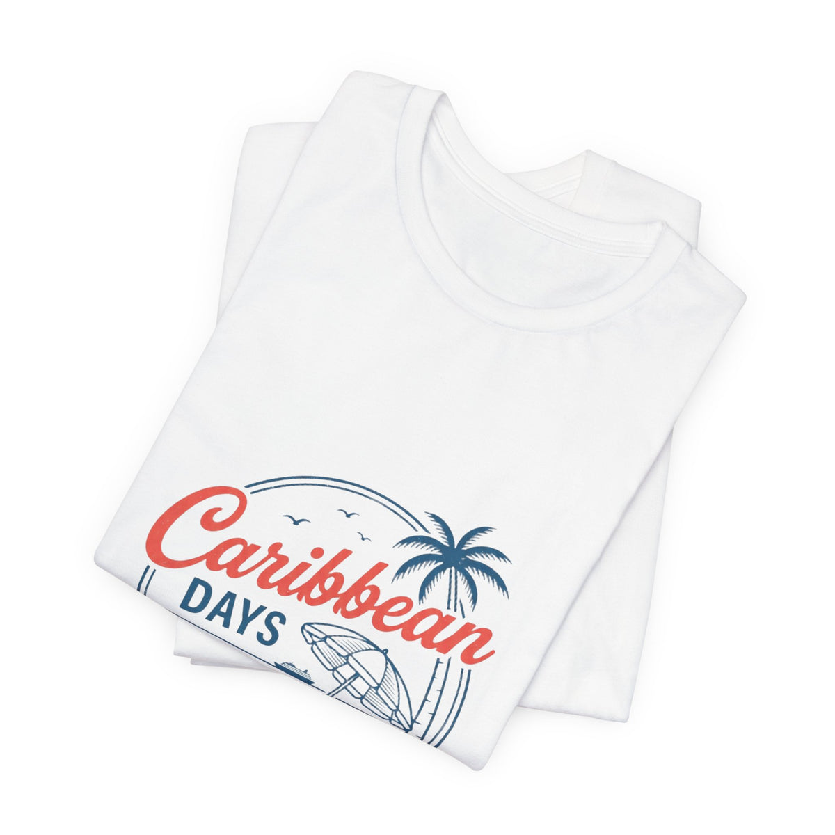 Caribbean Days Beach Scene Tee | Cruise Vacation Shirt, Nautical Tropical