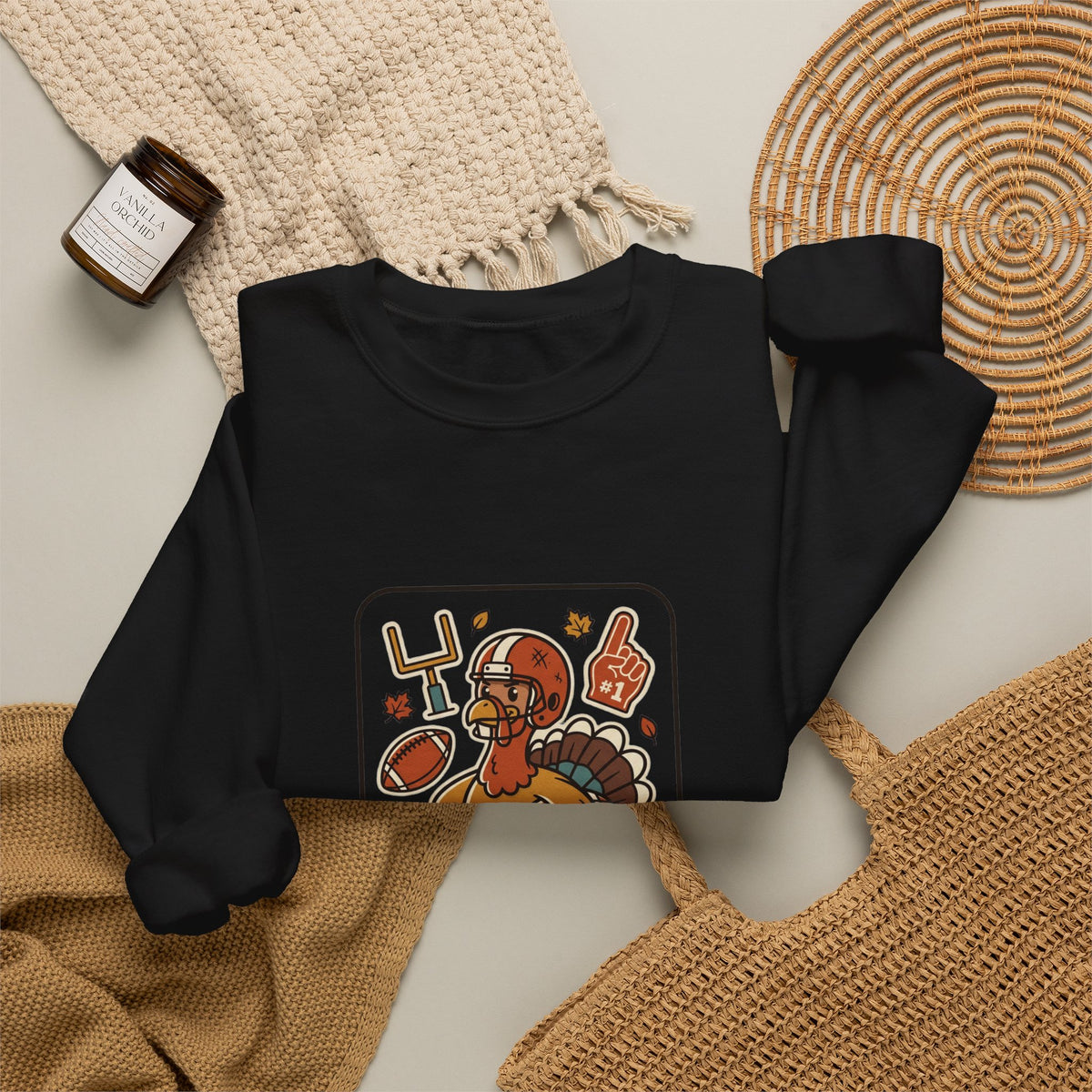 Turkey Bowl MVP Sweatshirt | Thanksgiving Football, Pumpkin & Fall Leaves