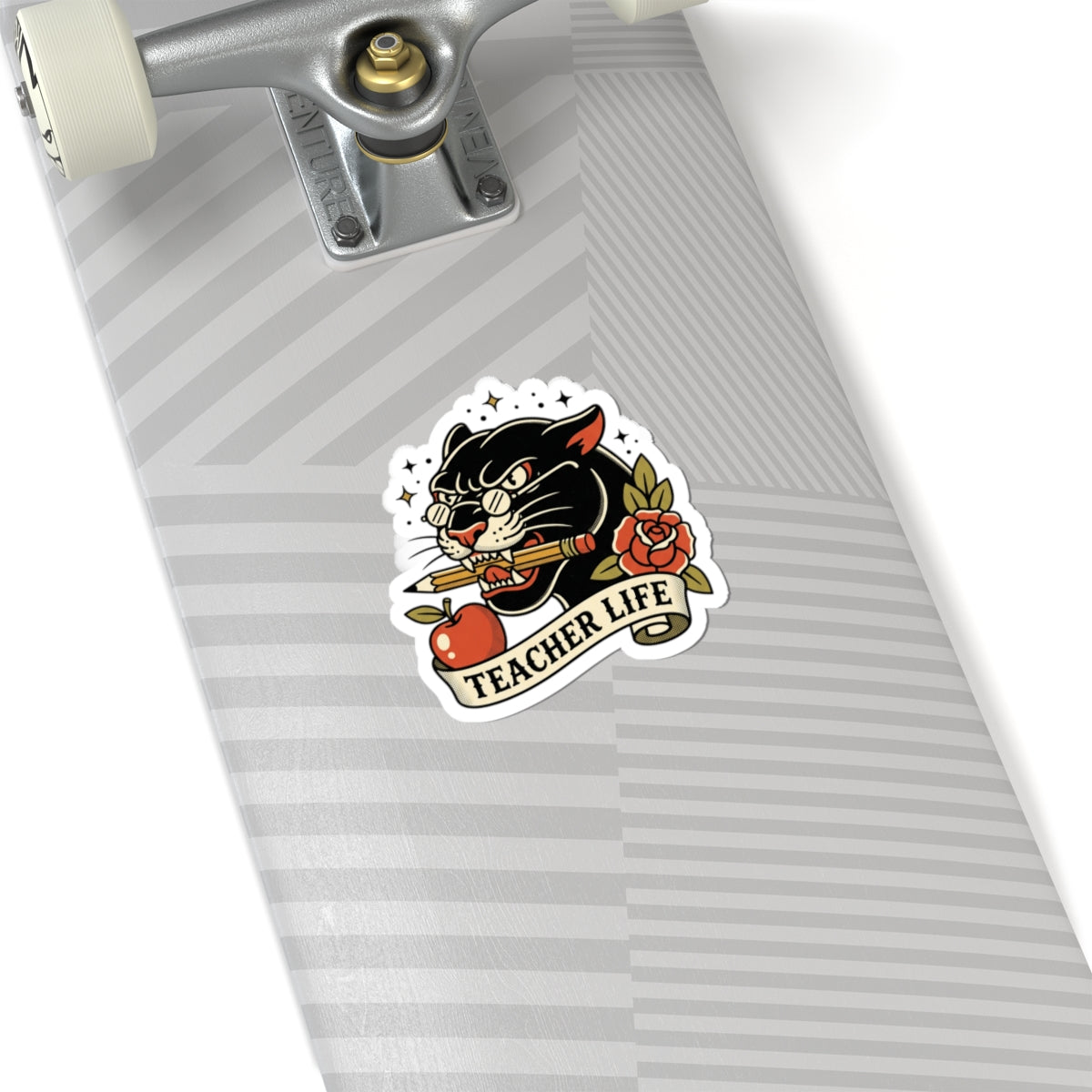 Teacher Life Panther Sticker | Traditional Tattoo Flash, Floral Banner