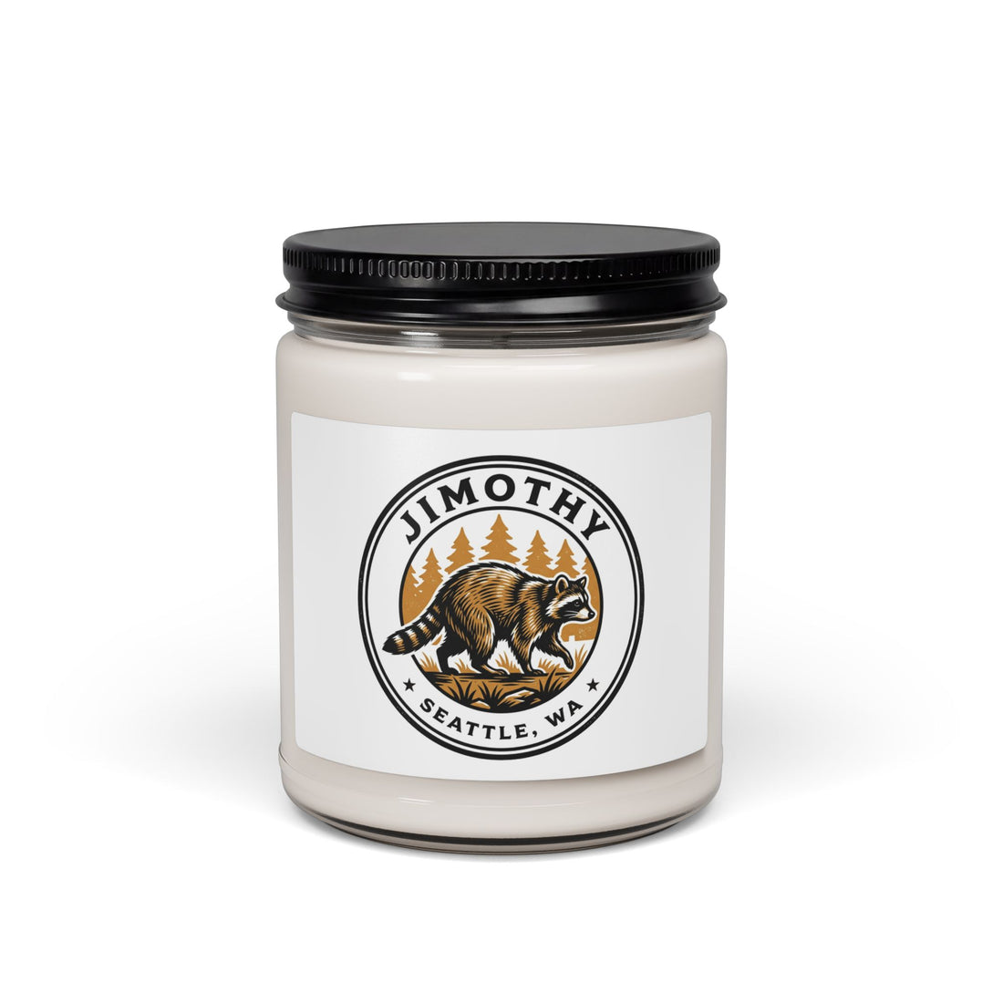 Seattle Raccoon Logo Candle, Soy Jar Candle | Wholesome Meme Wildlife