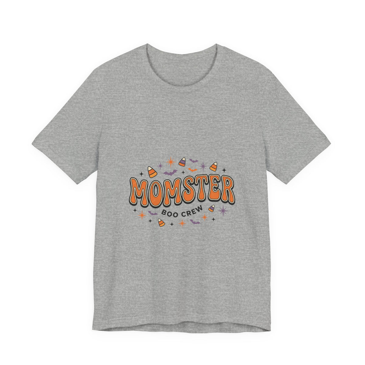 Momster Boo Crew T‑Shirt | Halloween Mom tee, bats & spooky lettering