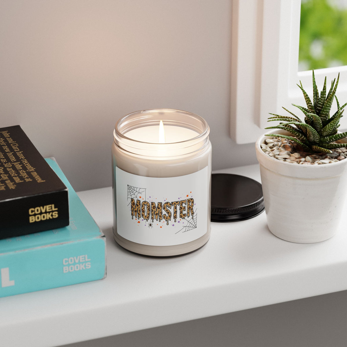Momster Halloween Leopard Lettering Candle | Soy Scented Candle