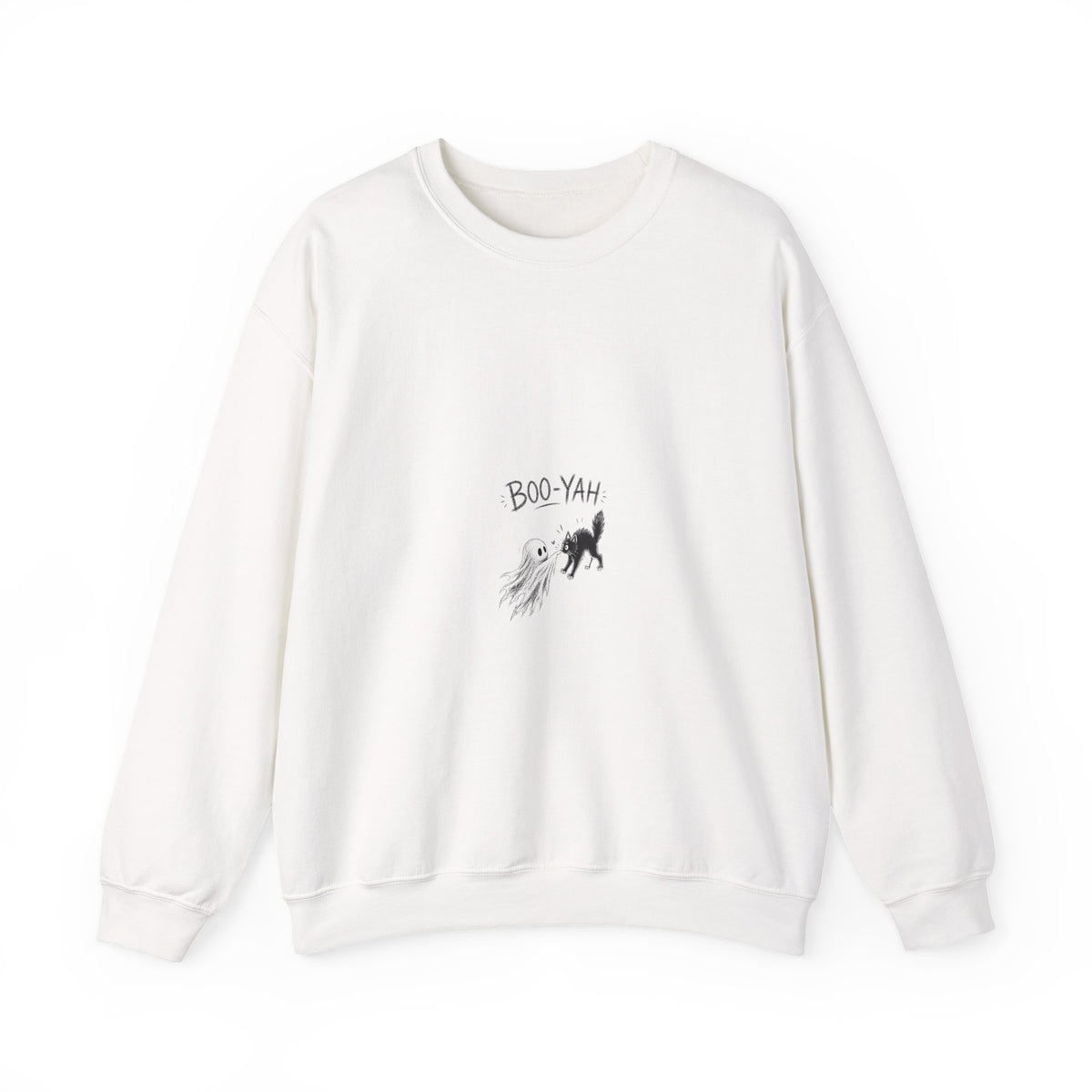 Boo-Yah Ghost Cat Crewneck Sweatshirt