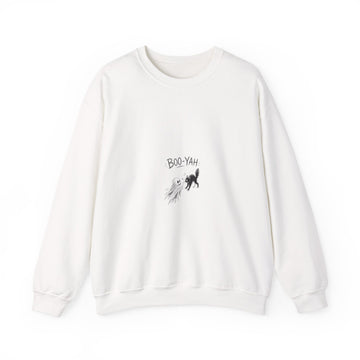 Boo-Yah Ghost Cat Crewneck Sweatshirt