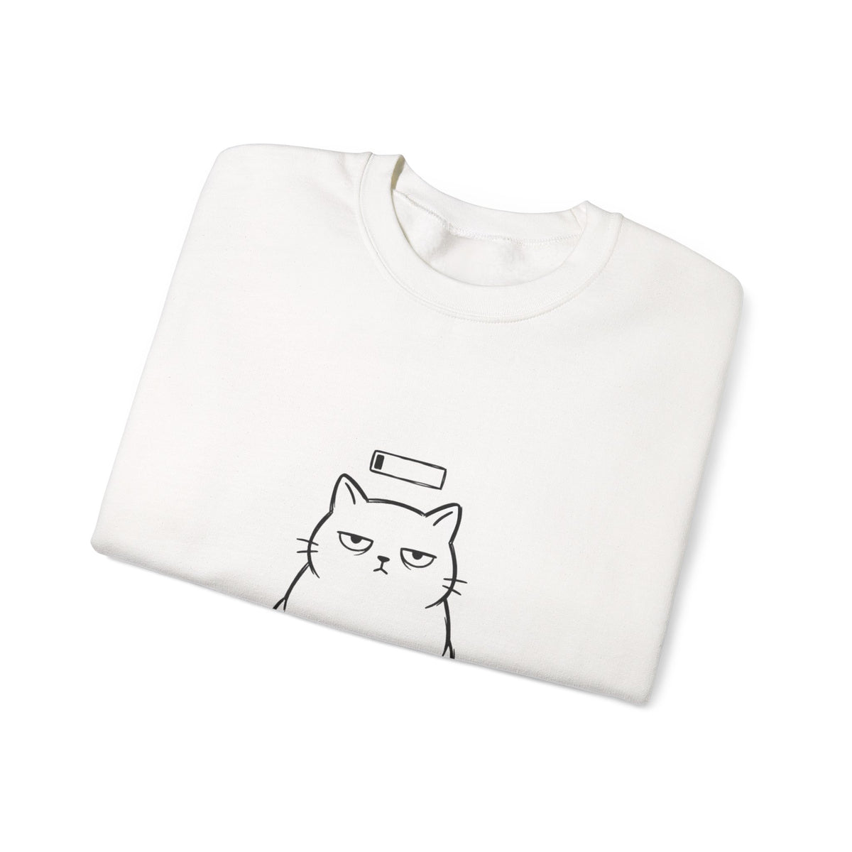 Patience 1% Cat Sweatshirt | Grumpy Humor, Deadpan Cat Illustration
