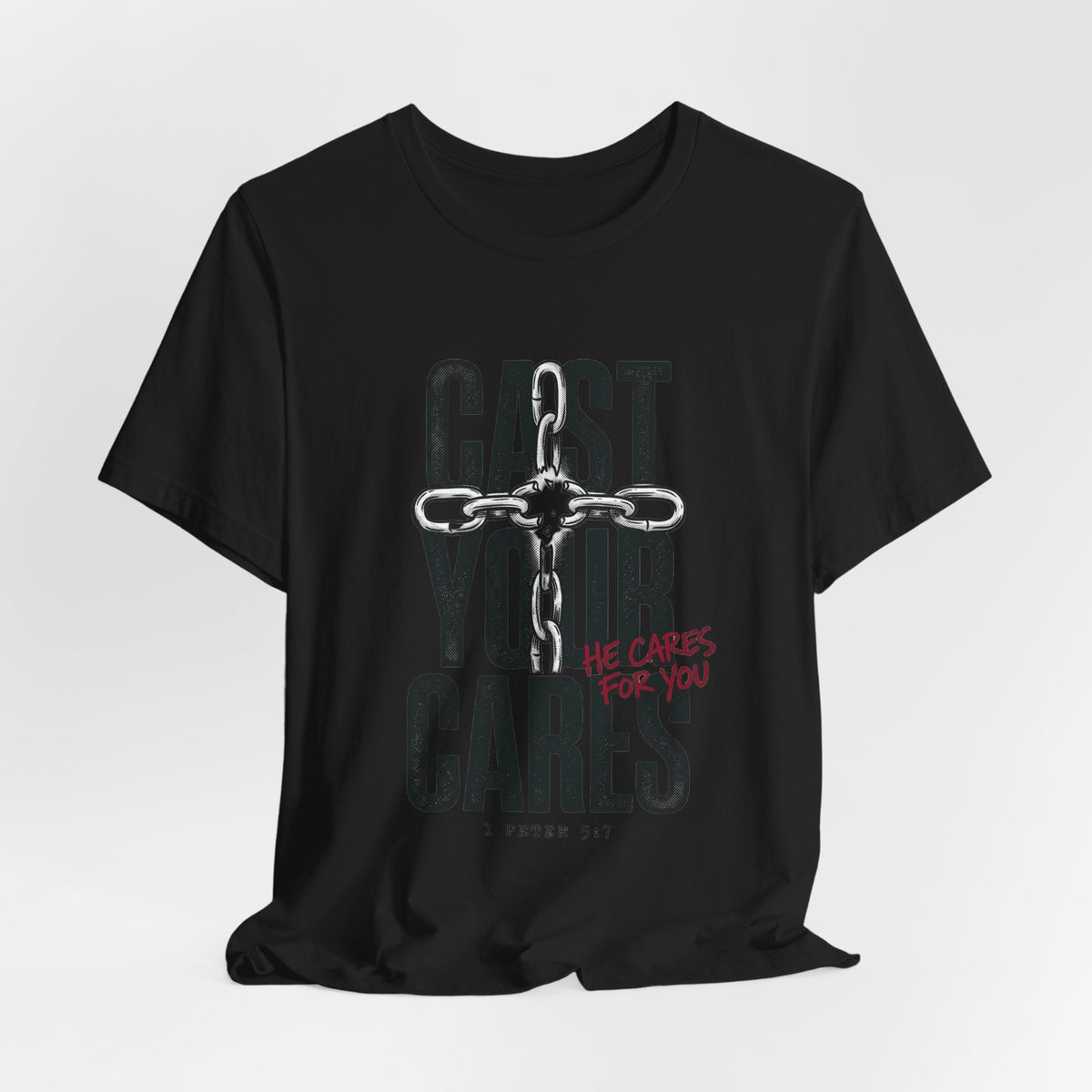 Cast Your Cares Tee | Christian Streetwear, Scripture Graphic