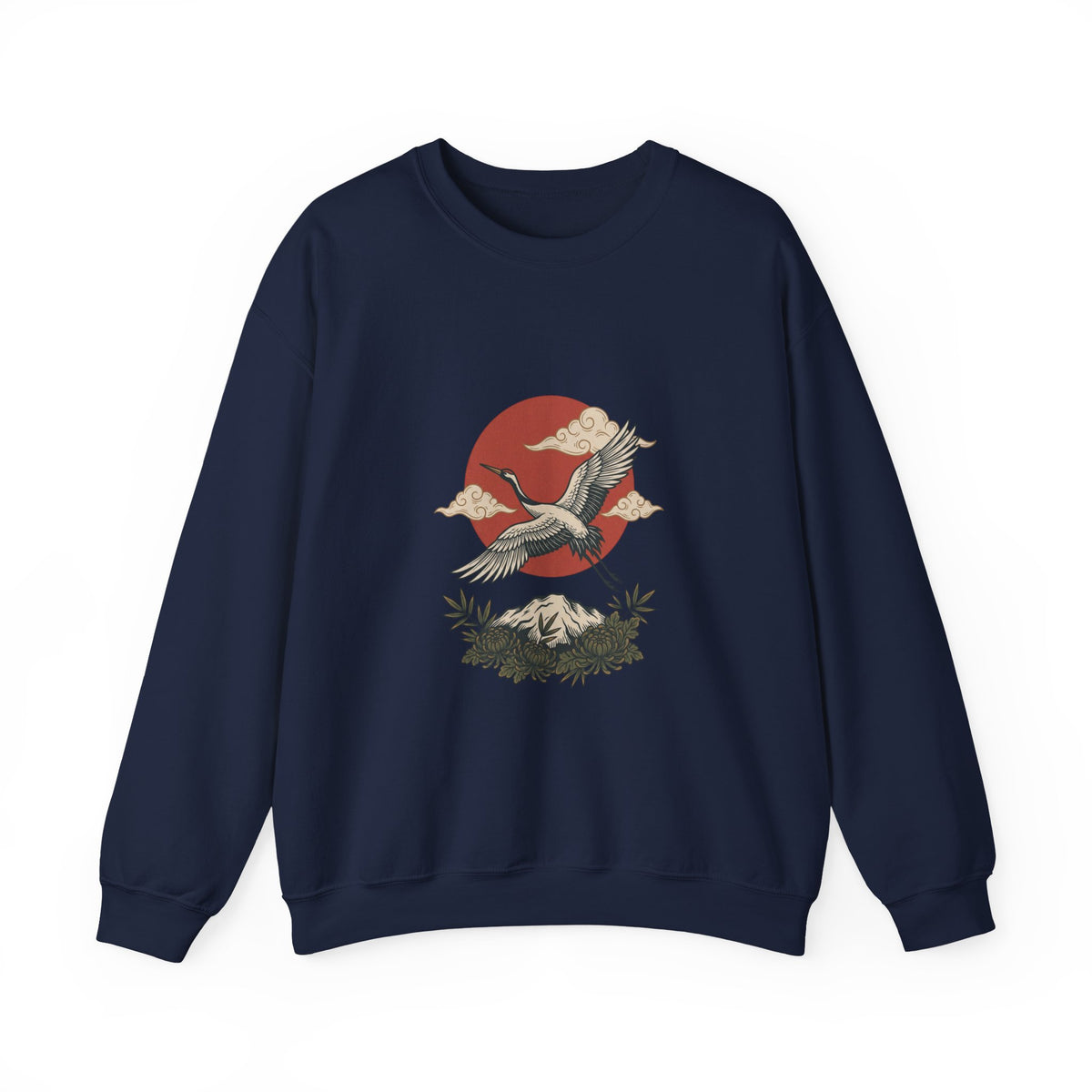 Vintage Flash Crane Sweatshirt | Traditional Tattoo-Inspired, Limited Palette