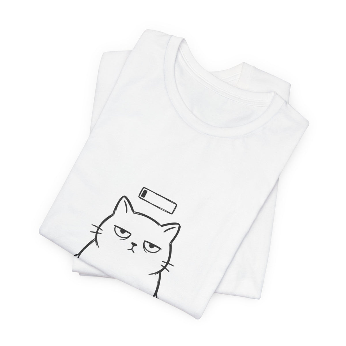 Patience 1% Cat Tee | Grumpy Humor, Minimal Cat Illustration