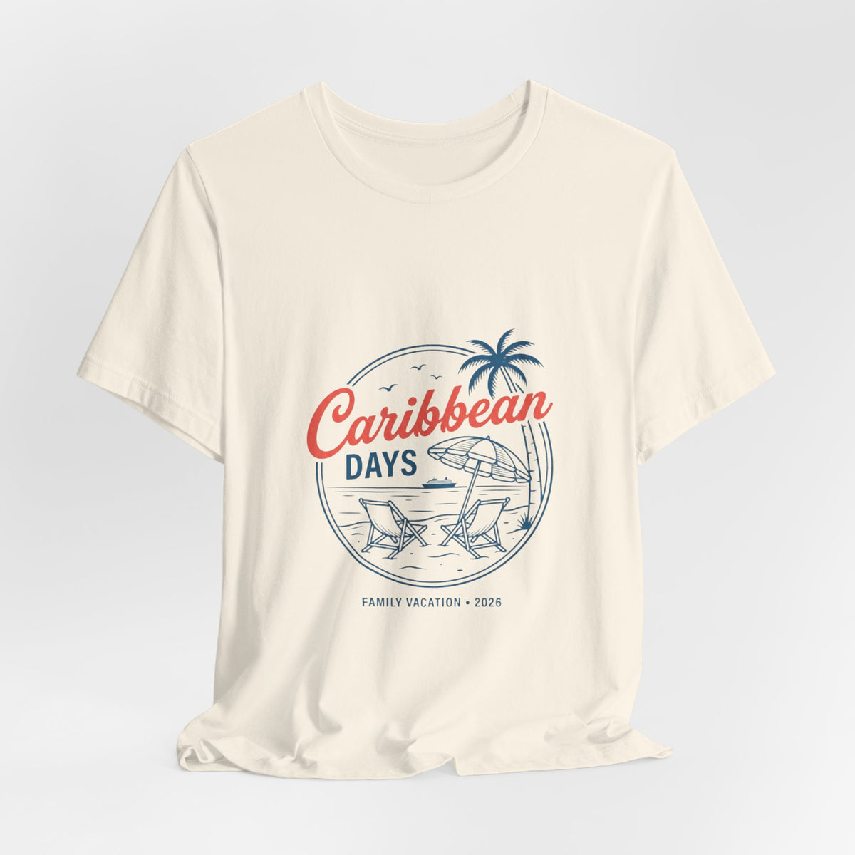 Caribbean Days Beach Scene Tee | Cruise Vacation Shirt, Nautical Tropical