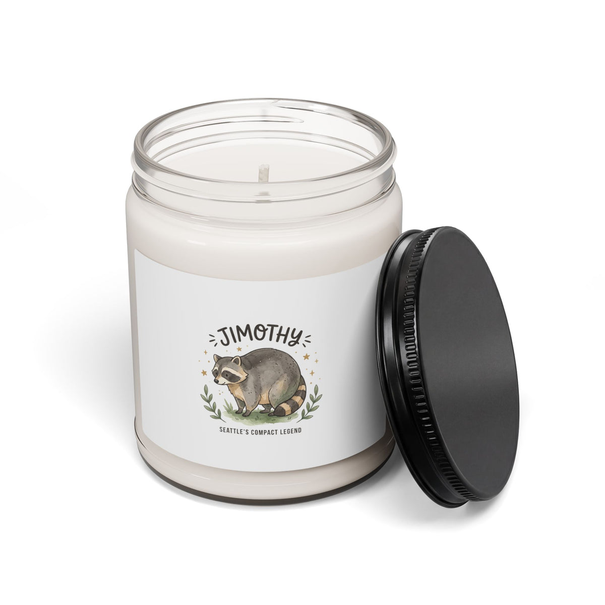 Seattle Raccoon Illustration Candle | Soy Candle, Wholesome Meme Wildlife