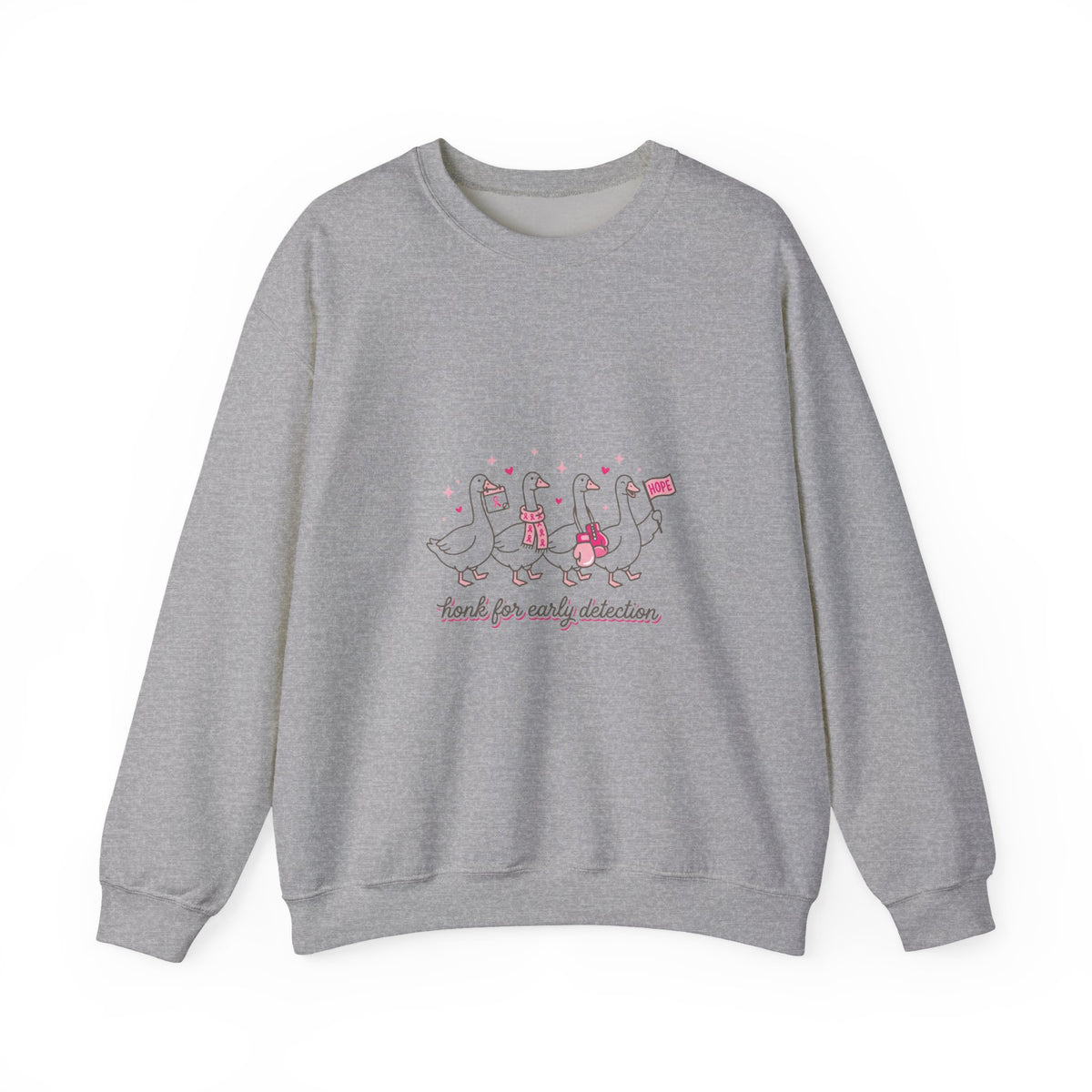breast cancer awareness ducks crewneck sweatshirt | pink ribbon solidarity