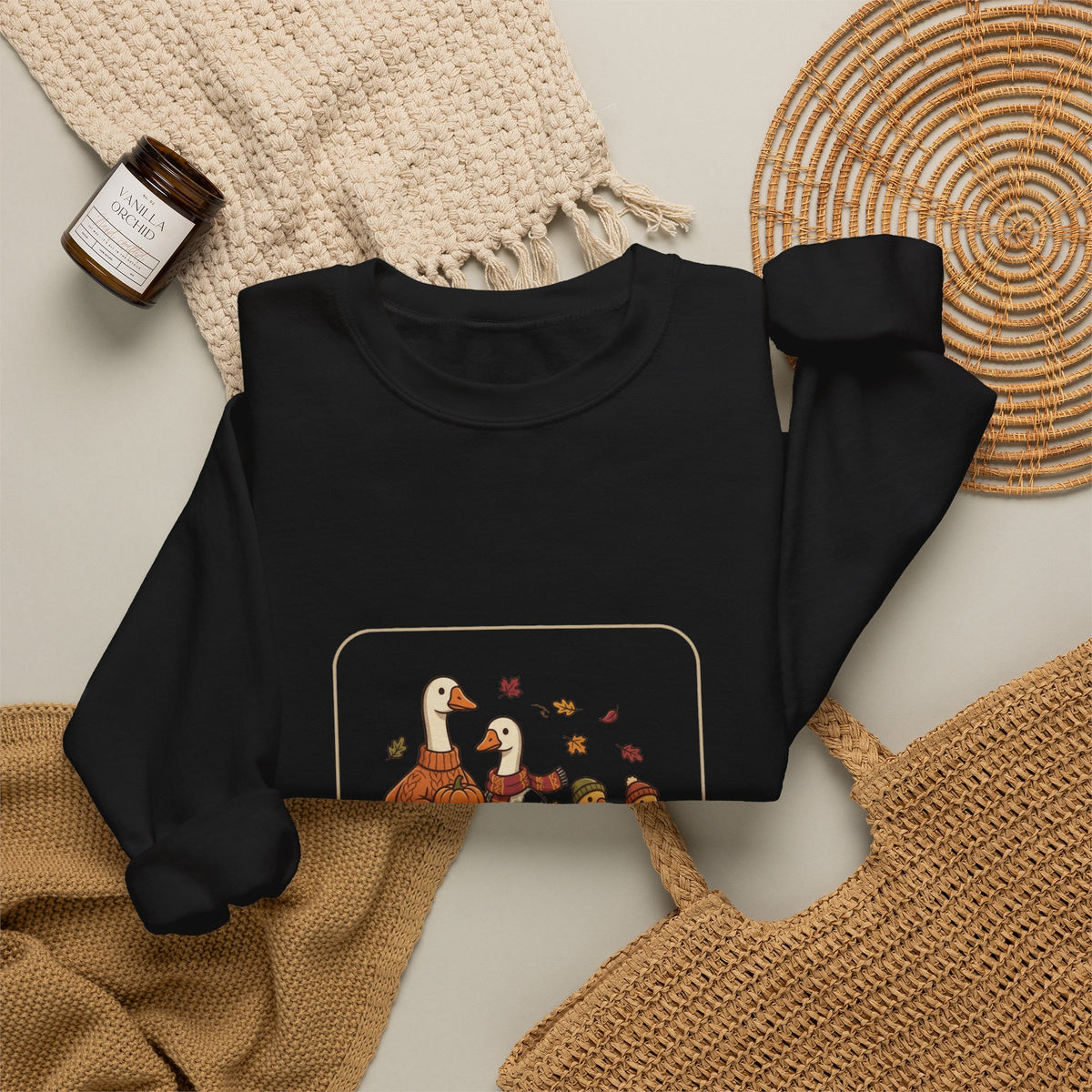 Thankful Flock Sweatshirt | Thanksgiving Turkeys, Fall Leaves, Harvest Cozy