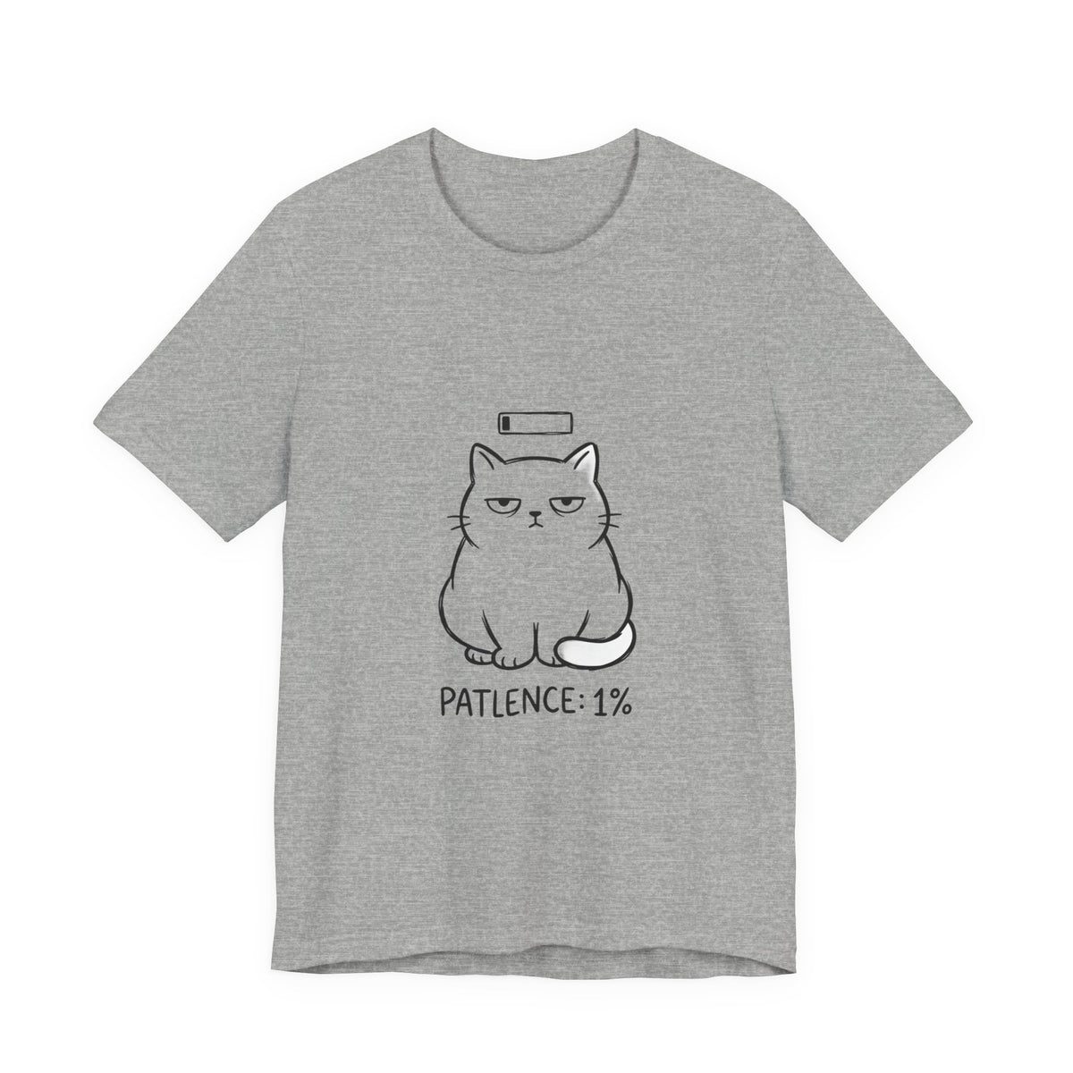 Patience 1% Cat Tee | Grumpy Humor, Minimal Cat Illustration