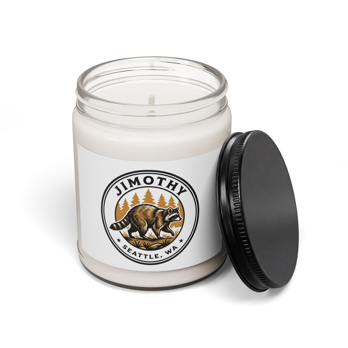 Seattle Raccoon Logo Candle, Soy Jar Candle | Wholesome Meme Wildlife