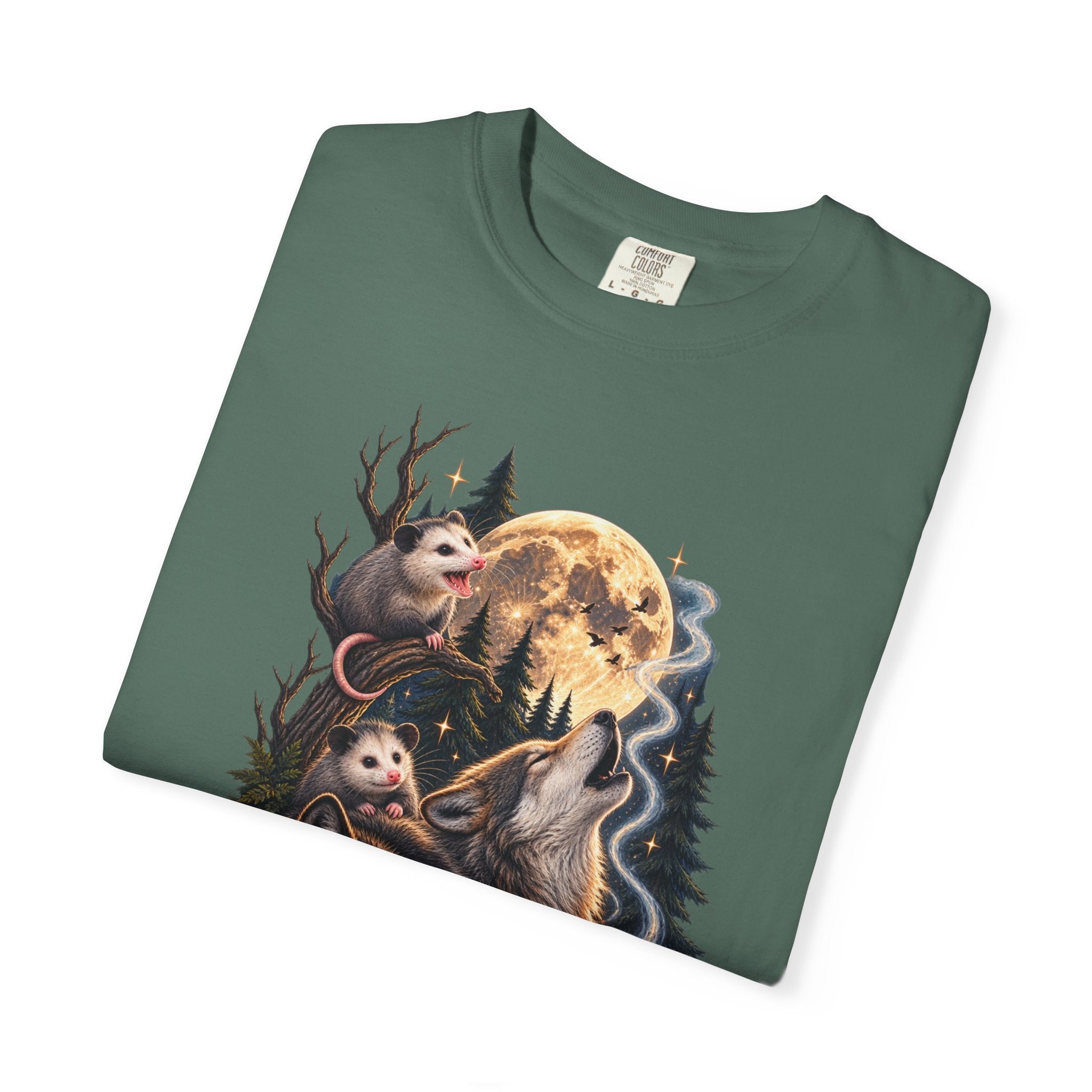 Wolf Moon Graphic T-Shirt — Wolves, Forest & Full Moon Nature Tee