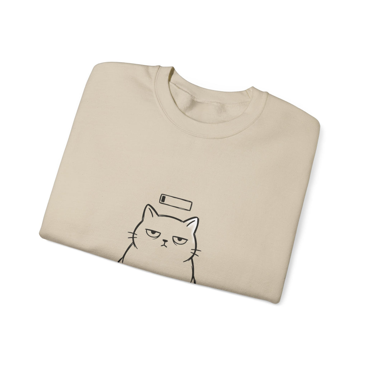 Patience 1% Cat Sweatshirt | Grumpy Humor, Deadpan Cat Illustration
