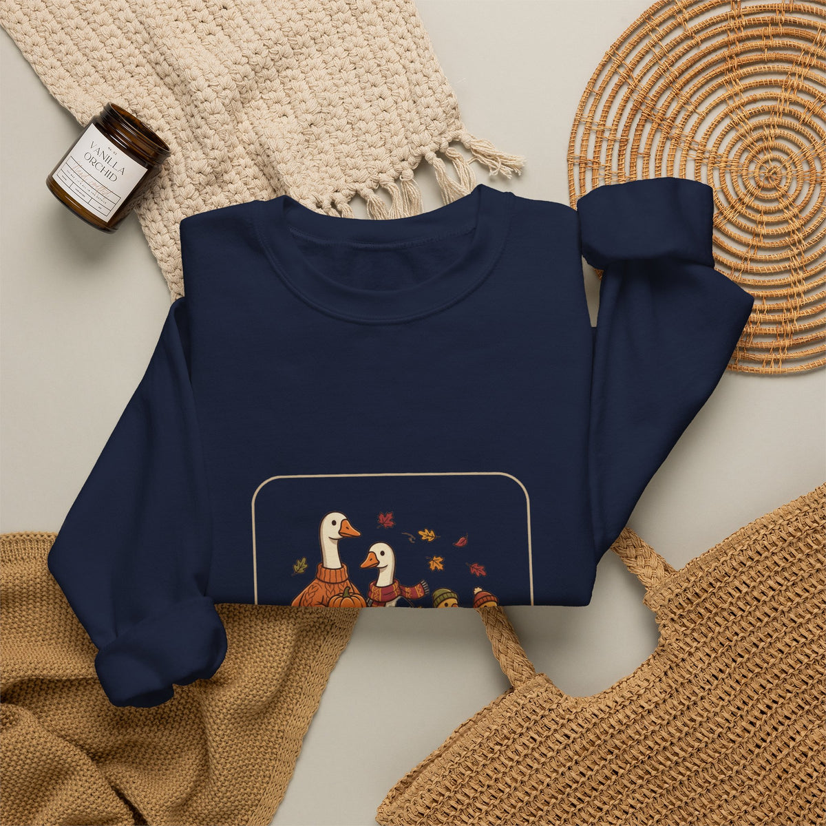 Thankful Flock Sweatshirt | Thanksgiving Turkeys, Fall Leaves, Harvest Cozy