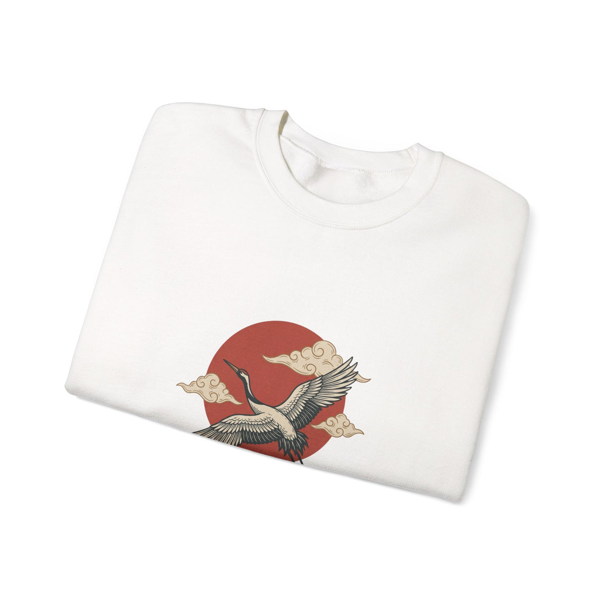 Vintage Flash Crane Sweatshirt | Traditional Tattoo-Inspired, Limited Palette