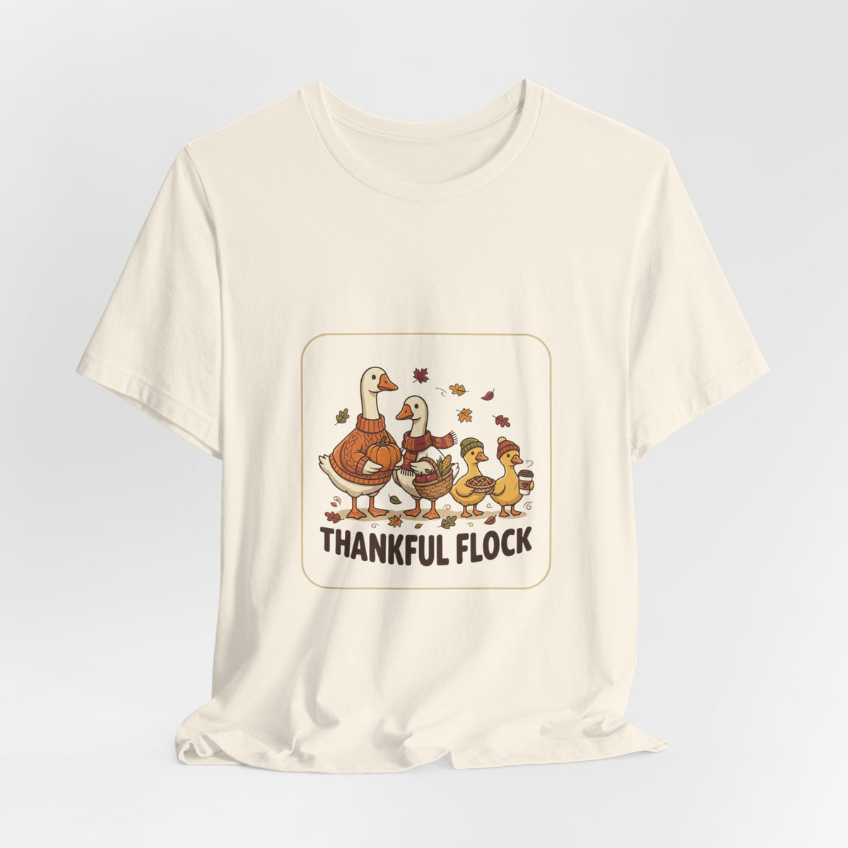 Thankful Flock Turkey Family Tee | Thanksgiving, Harvest Autumn Shirt