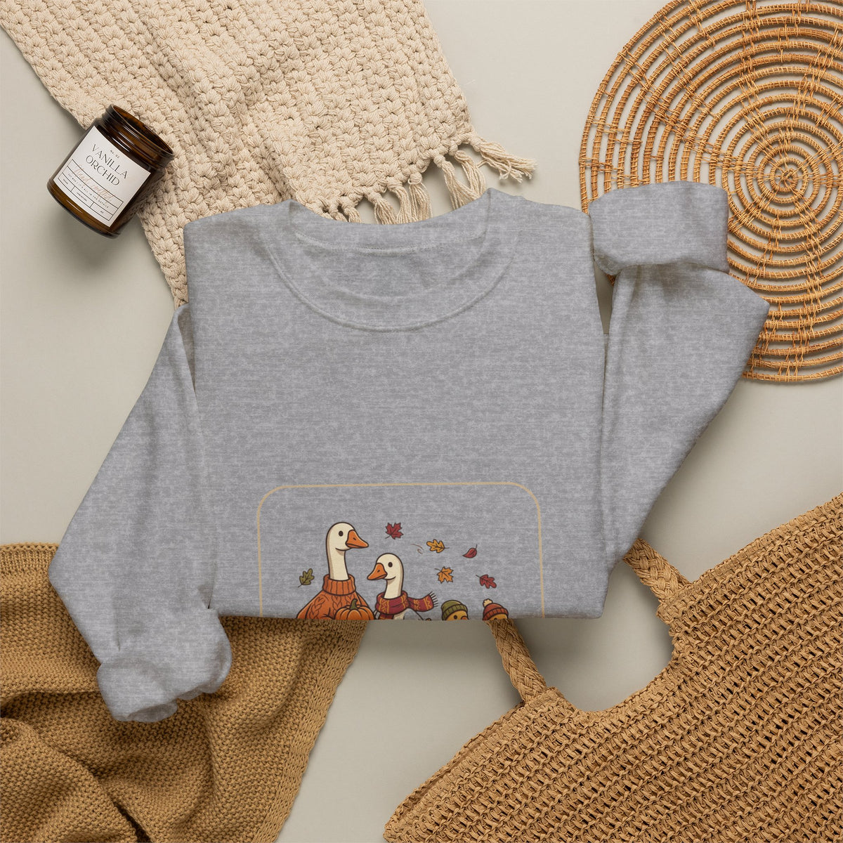 Thankful Flock Sweatshirt | Thanksgiving Turkeys, Fall Leaves, Harvest Cozy