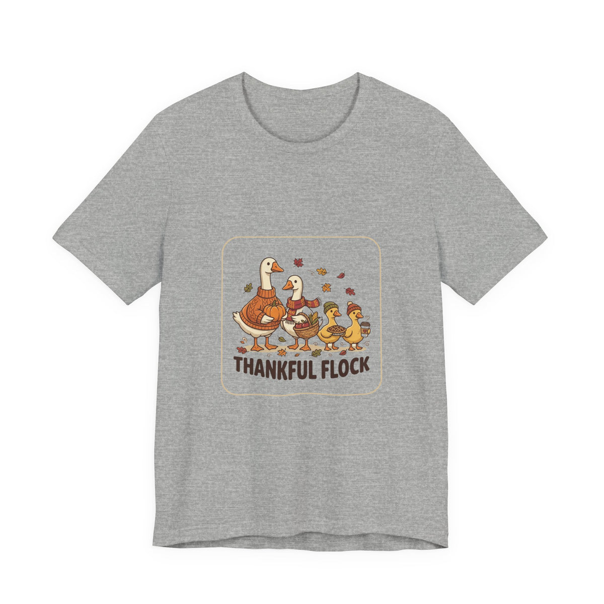 Thankful Flock Turkey Family Tee | Thanksgiving, Harvest Autumn Shirt