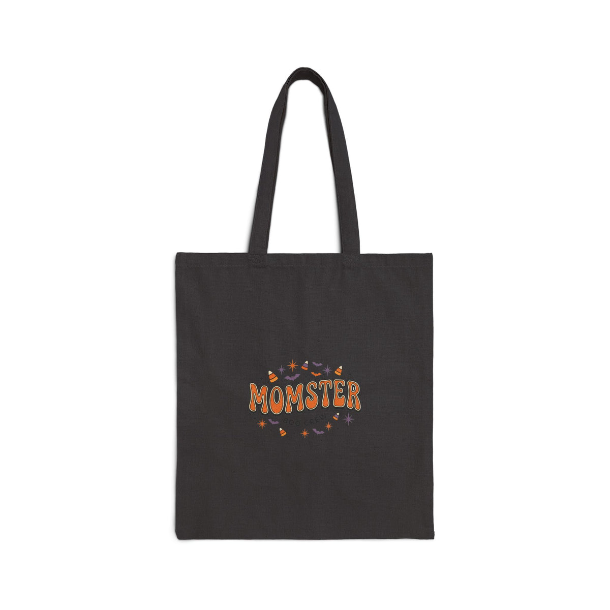 Momster Halloween Tote | Cotton Canvas, spooky lettering, bats