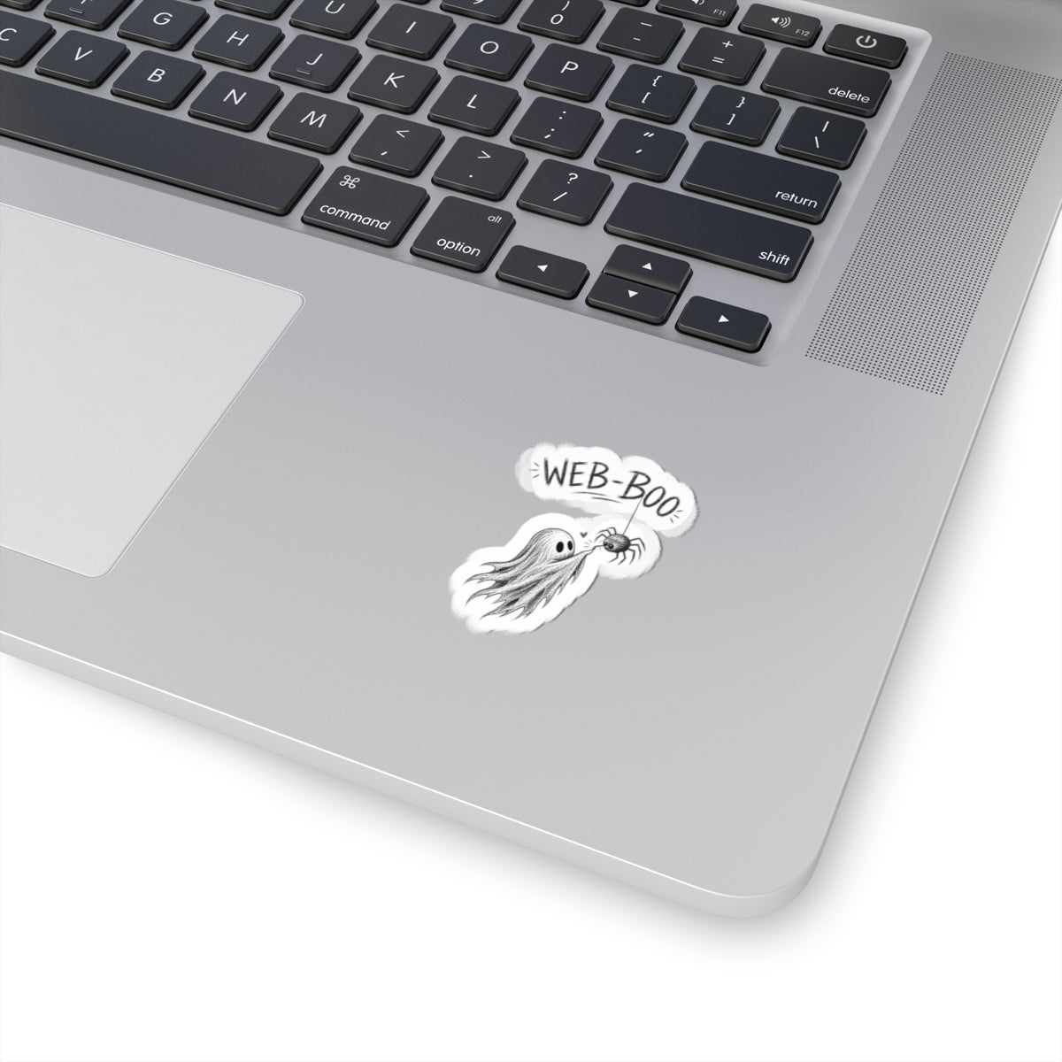 Web-Boo Ghost Sticker — Cute Spooky Laptop Decal