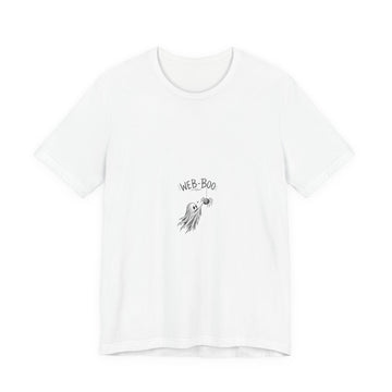 Web-Boo Ghost Tee — Cute Minimal Halloween Graphic T-Shirt