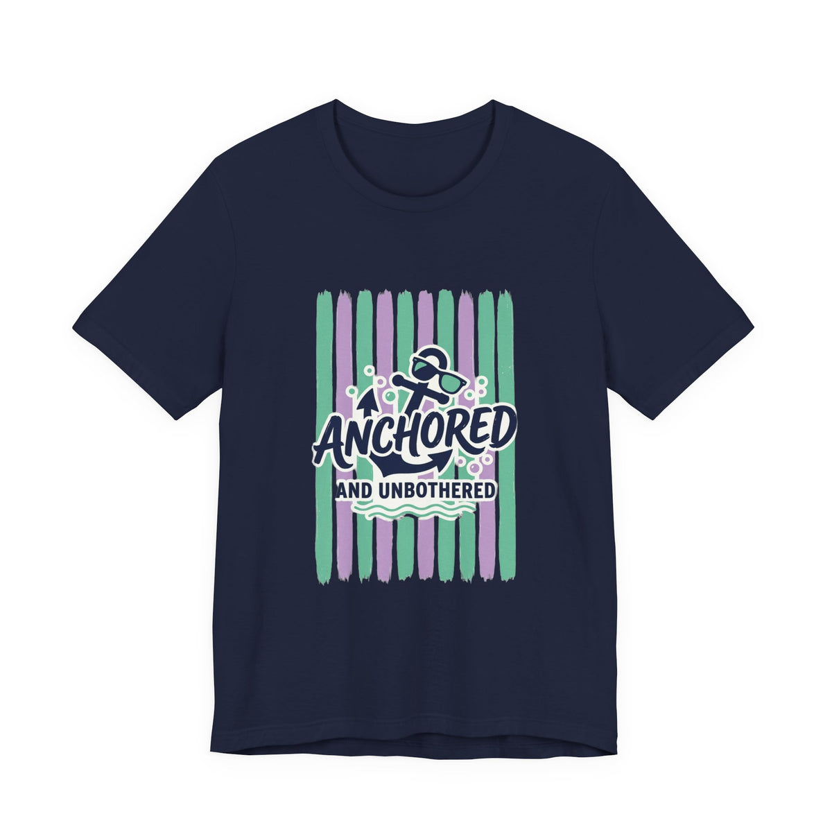Anchored and Unbothered Tee | Cruise Vacation Shirt, Nautical Anchor, Tropical Stripes