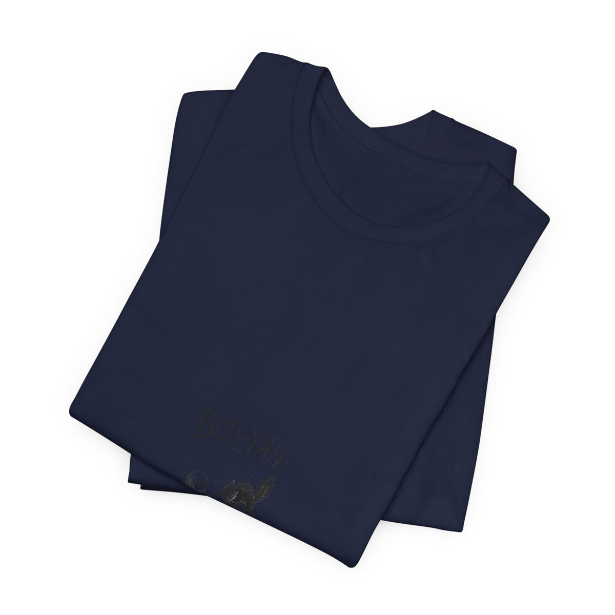 Cat Blast T‑Shirt — "BOO-YAH" Funny Cat Rocket Graphic Tee