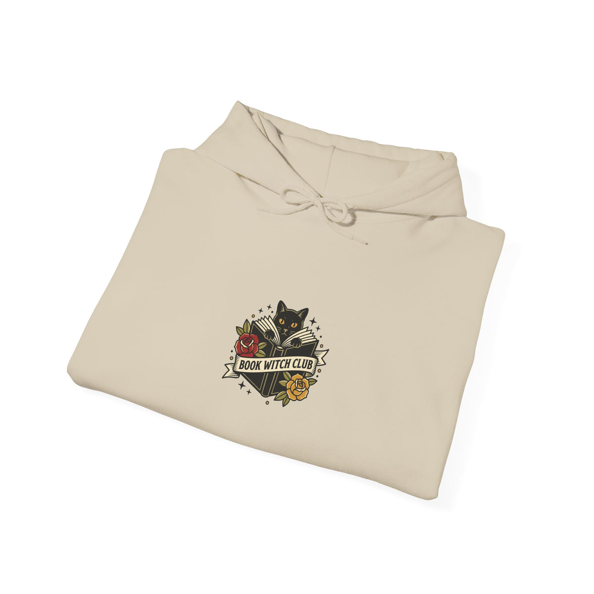 Cat & Roses Traditional Tattoo Hoodie | Vintage Flash, Banner