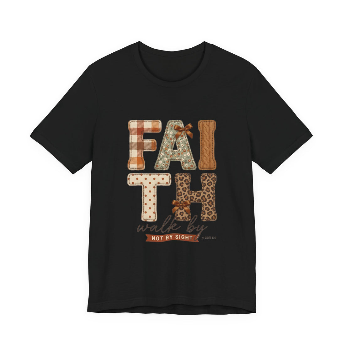 FAITH Fall Plaid Pumpkin Tee | Christian Autumn scripture tee