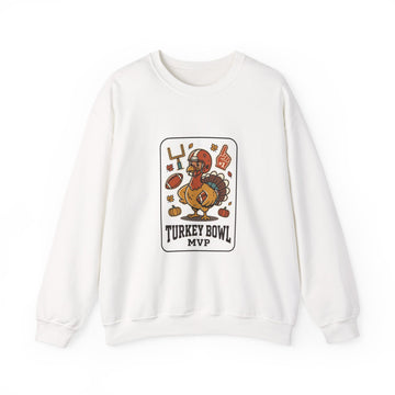 Turkey Bowl MVP Sweatshirt | Thanksgiving Football, Pumpkin & Fall Leaves