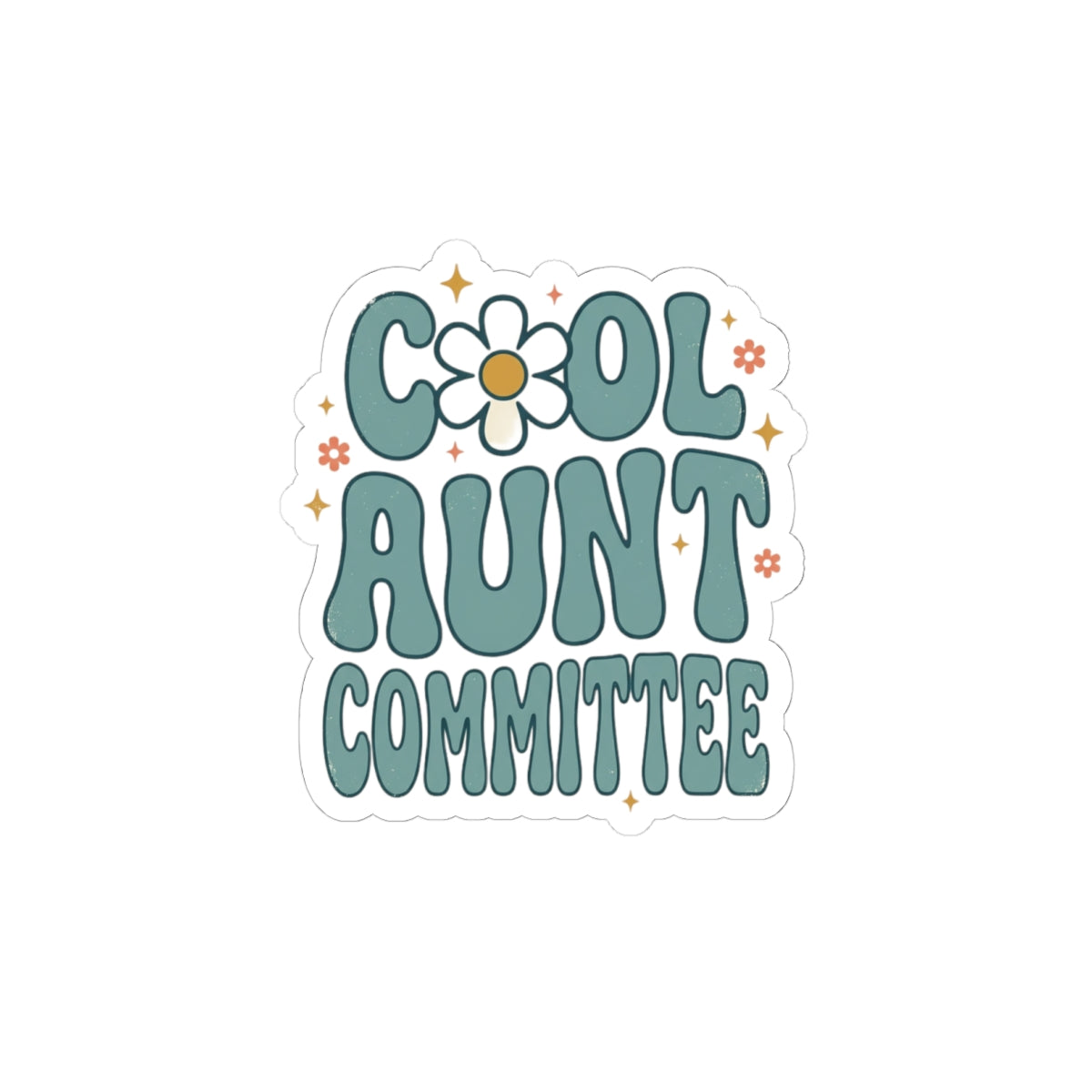 Cool Aunt Committee Sticker | Auntie Pride, Retro Daisy