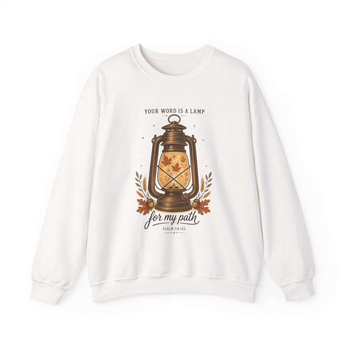 Your Word Is A Lamp Crewneck Sweatshirt | Christian Autumn, Psalm 119:105