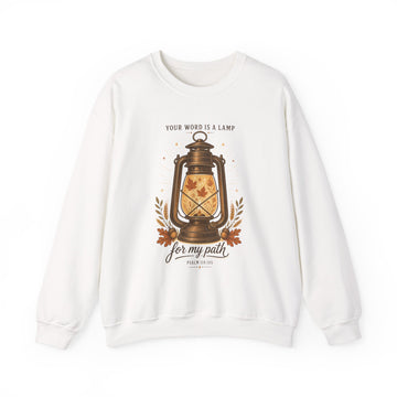 Your Word Is A Lamp Crewneck Sweatshirt | Christian Autumn, Psalm 119:105