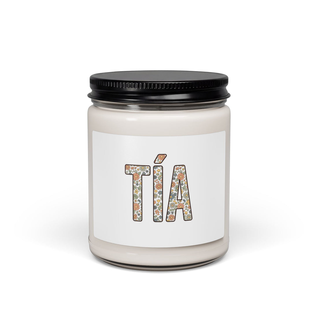 TÍA Floral Letter Soy Candle, 9oz | Auntie Spanish Family Candle