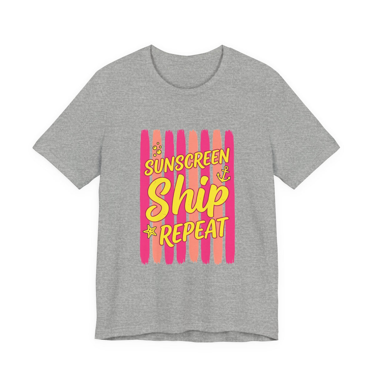 Sunscreen Ship Repeat Tee | Cruise Vacation Shirt, Nautical Tropical