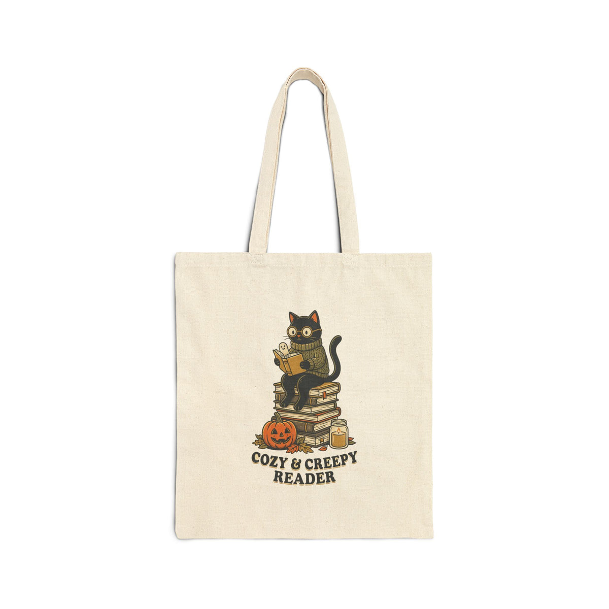 Cozy & Creepy Reader Tote | Spooky Reader Halloween Bookish Canvas