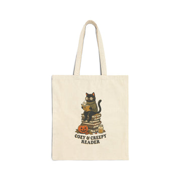 Cozy & Creepy Reader Tote | Spooky Reader Halloween Bookish Canvas