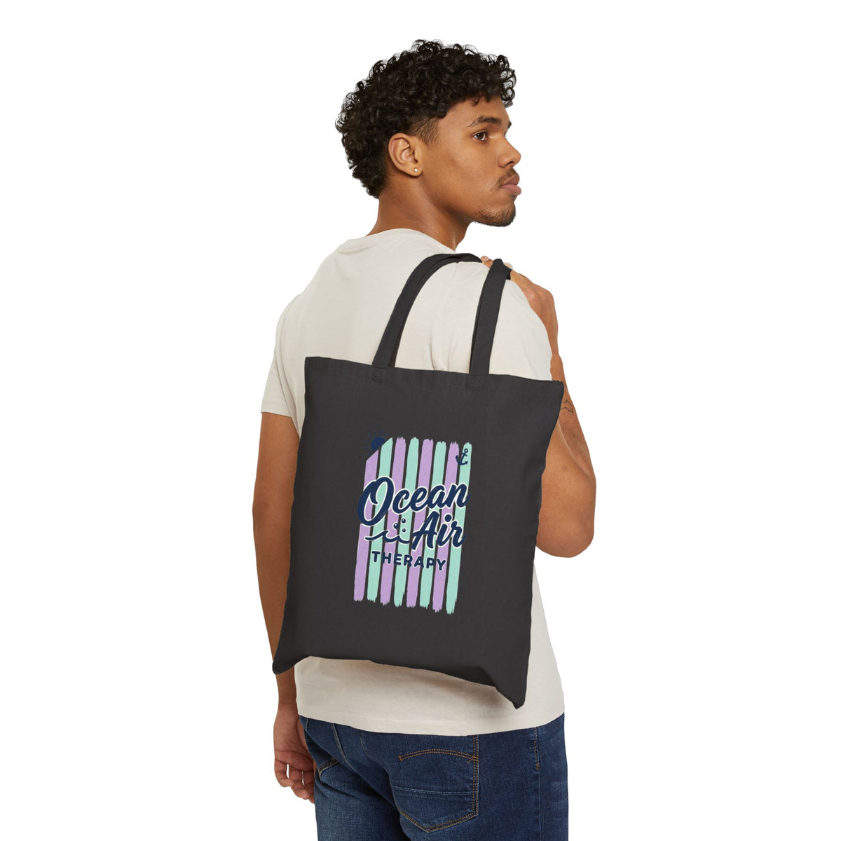 Ocean Air Therapy Tote | Cruise Vacation, Nautical Tropical Canvas