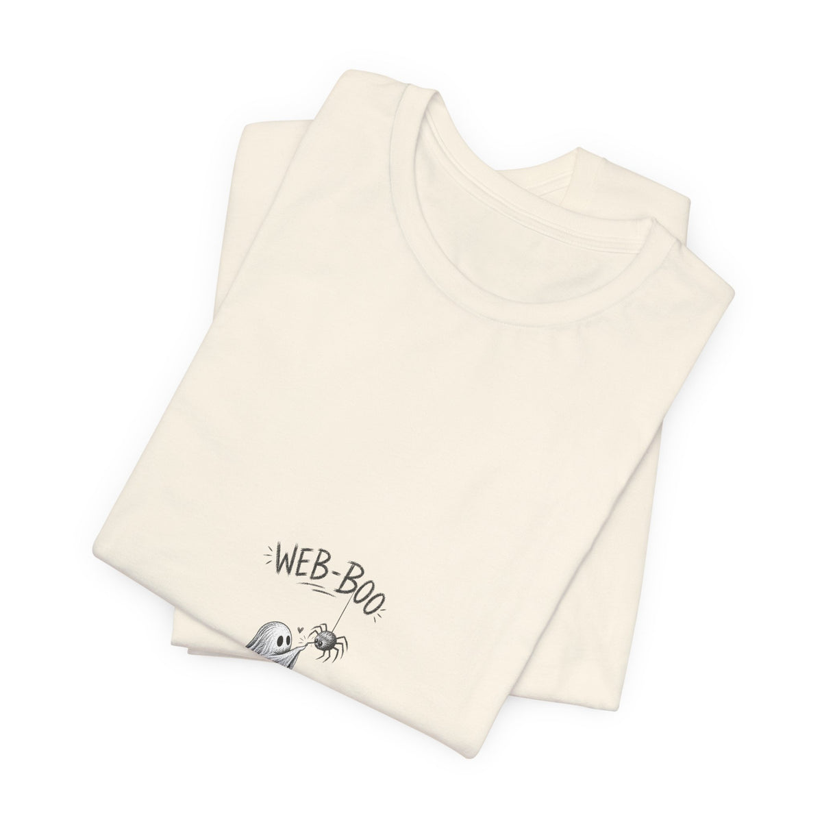 Web-Boo Ghost Tee — Cute Minimal Halloween Graphic T-Shirt