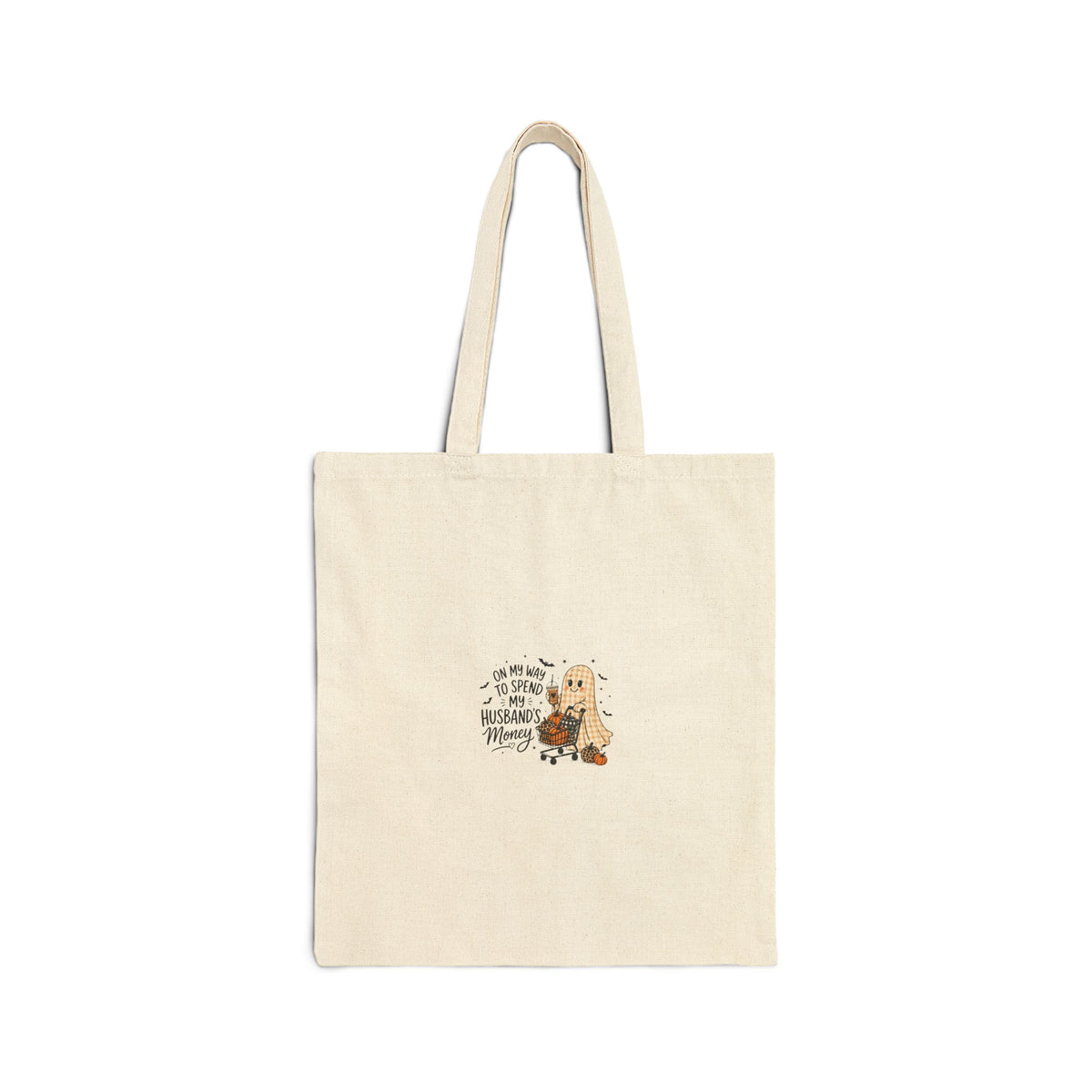 Tote Bag — Cute Dog & Coffee Illustration "A Few Sips to Start My Happy"