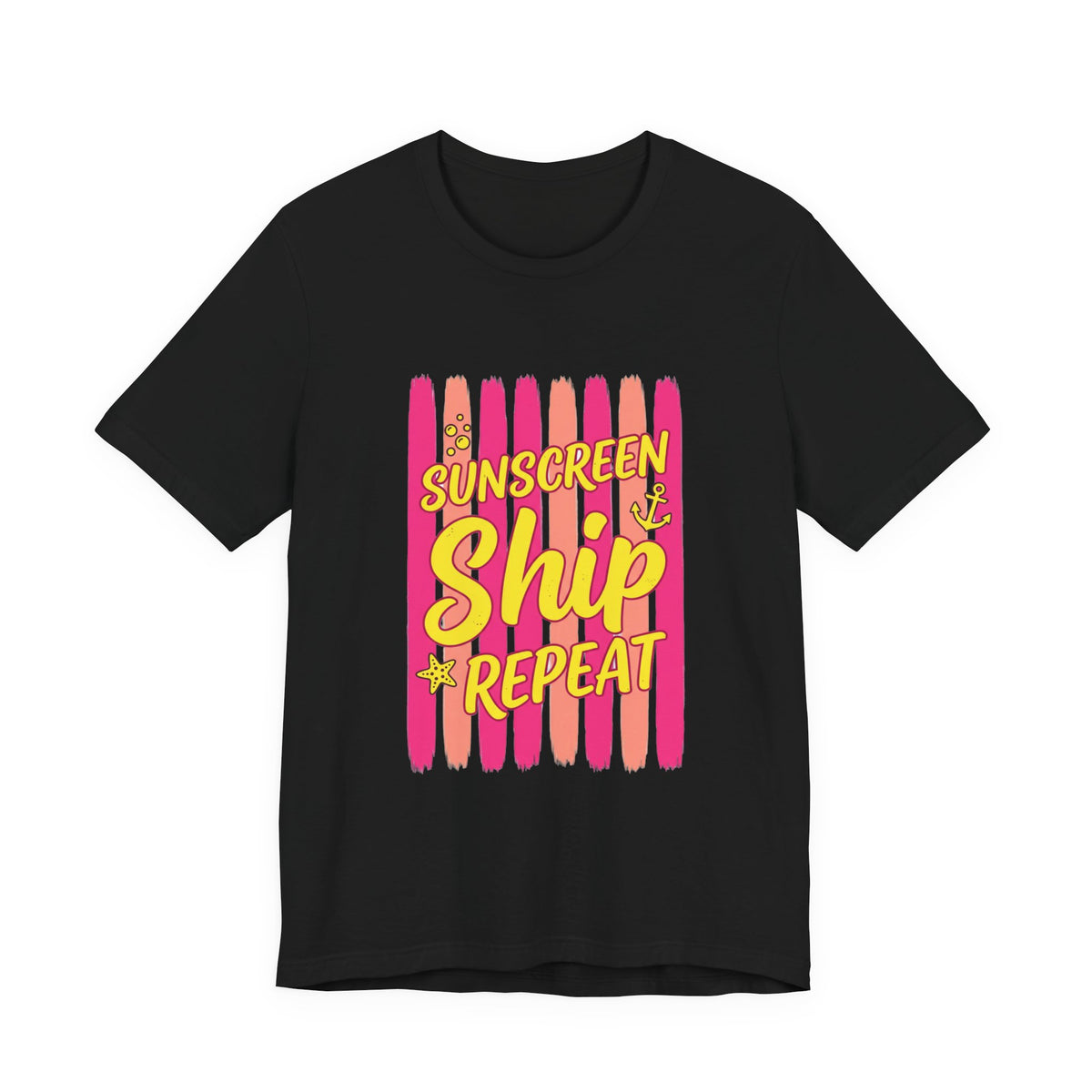 Sunscreen Ship Repeat Tee | Cruise Vacation Shirt, Nautical Tropical