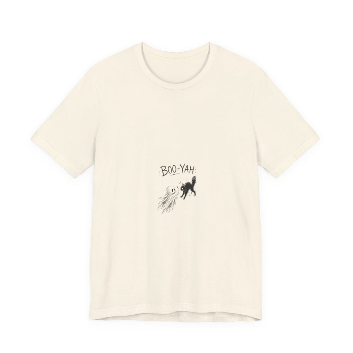 Cat Blast T‑Shirt — "BOO-YAH" Funny Cat Rocket Graphic Tee