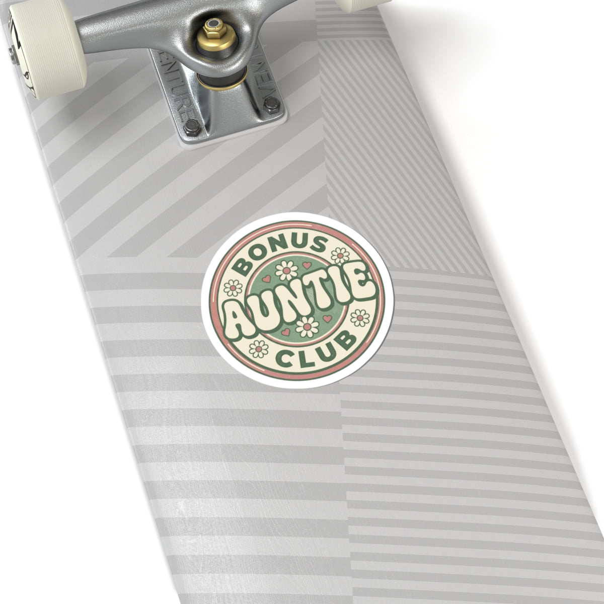 Bonus Auntie Club Sticker | Retro Floral Kiss-Cut Auntie Decal
