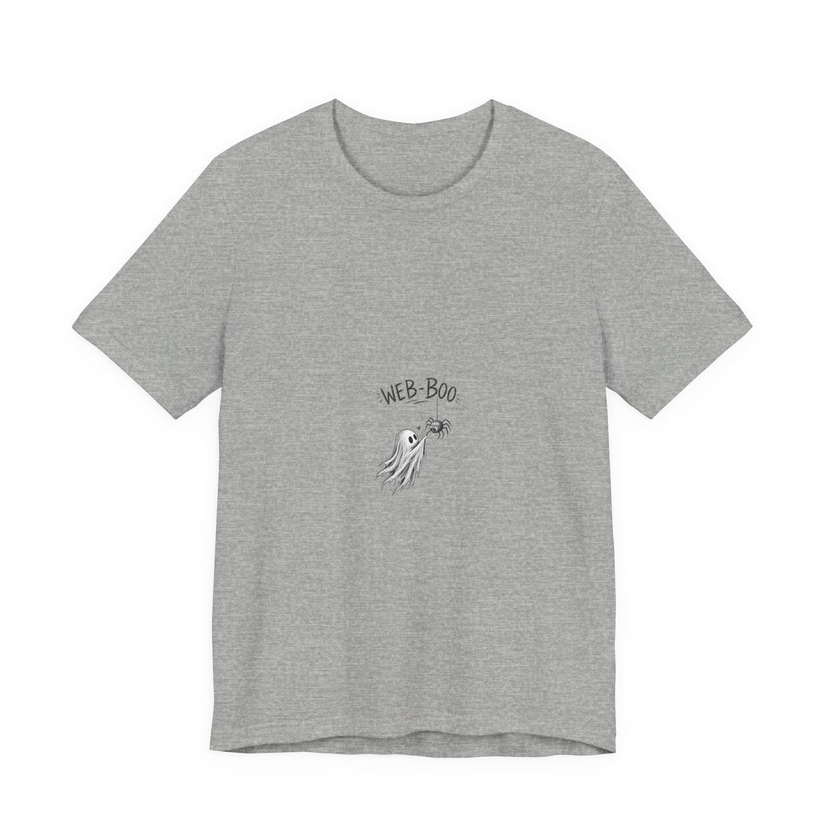 Web-Boo Ghost Tee — Cute Minimal Halloween Graphic T-Shirt