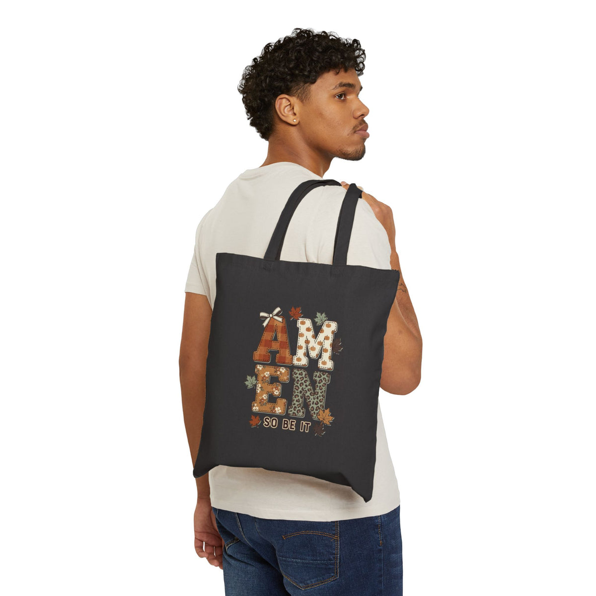 Amen Autumn Leaves Tote | Christian Fall Scripture Tote